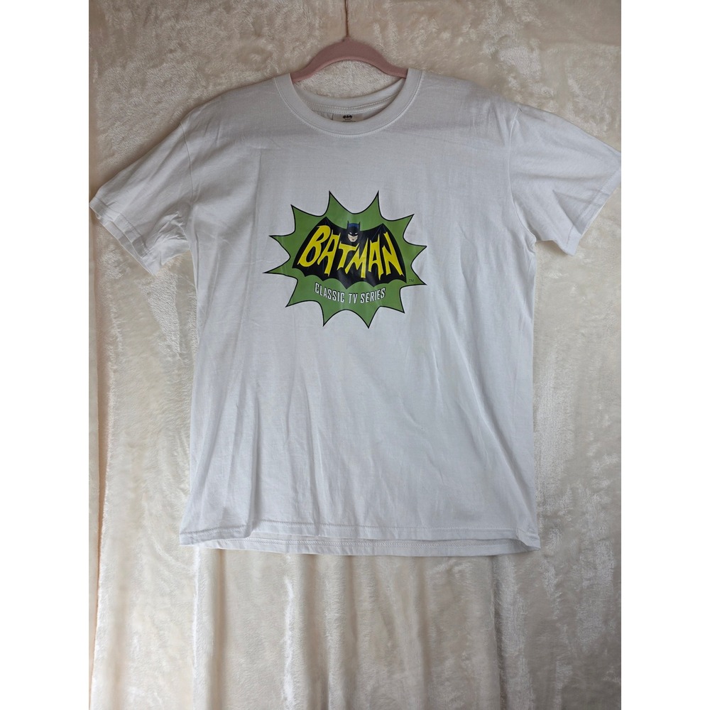 BATMAN CLASSIC TV SERIES Graphic T Shirt White Short Sleeve Mens Small - Picture 1 of 4